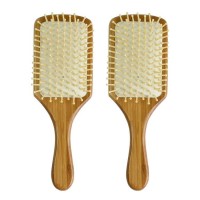 Factory supply Natural material eco-friendly custom logo big paddle hair brush good quality air cushion square bamboo hairbrush